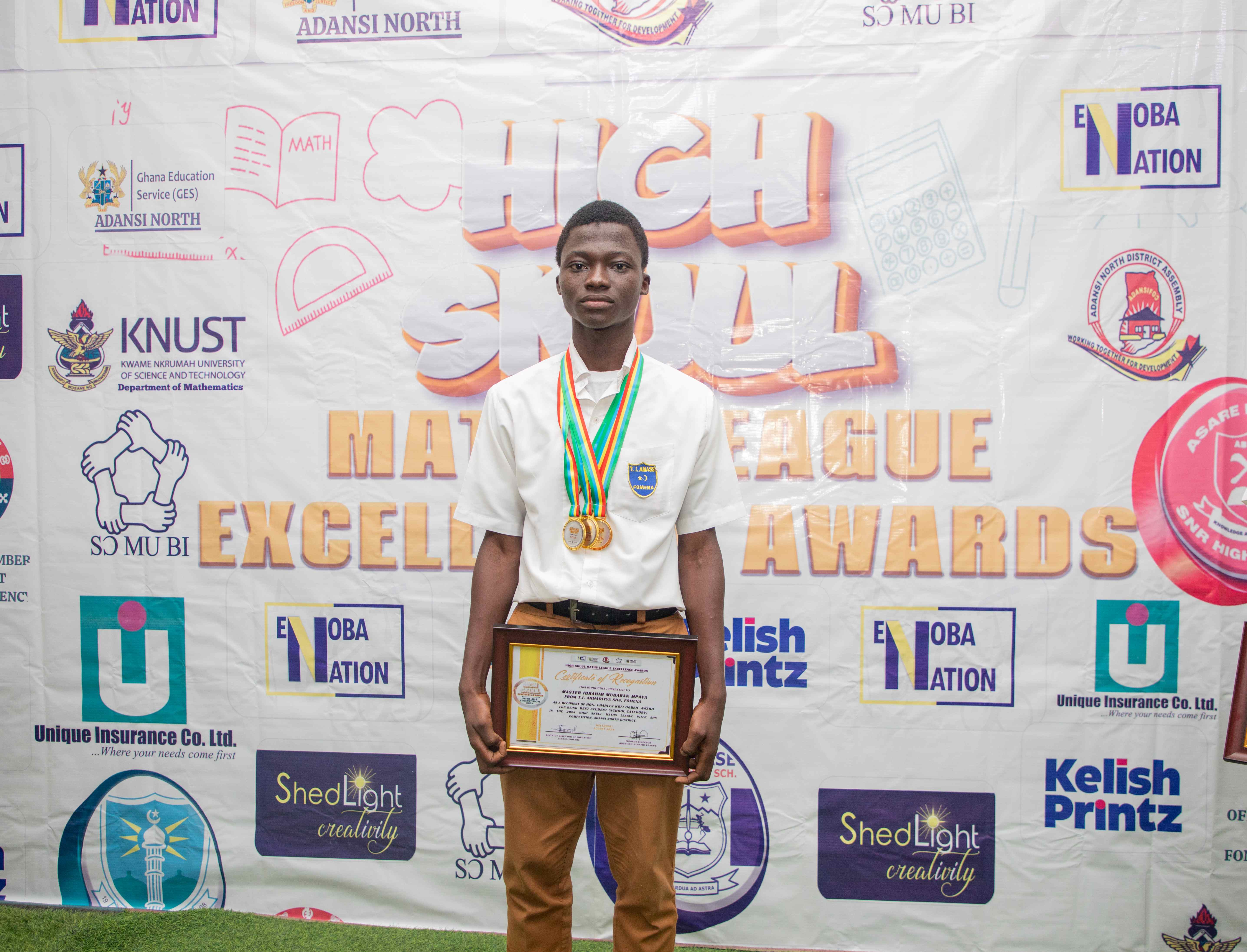 Ibrahim Mubarak Mpaya, T.I. Ahmadiyya,  Adansi Maths League Winner